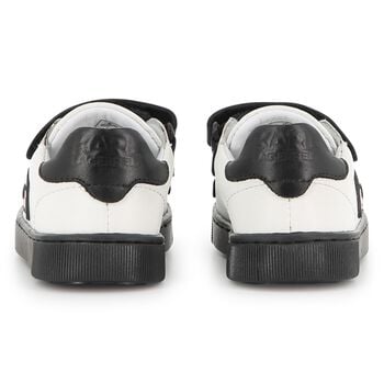 Boys White & Black Ikonik Karl Trainers
