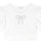 Girls White Embellished T-Shirt, 2, hi-res