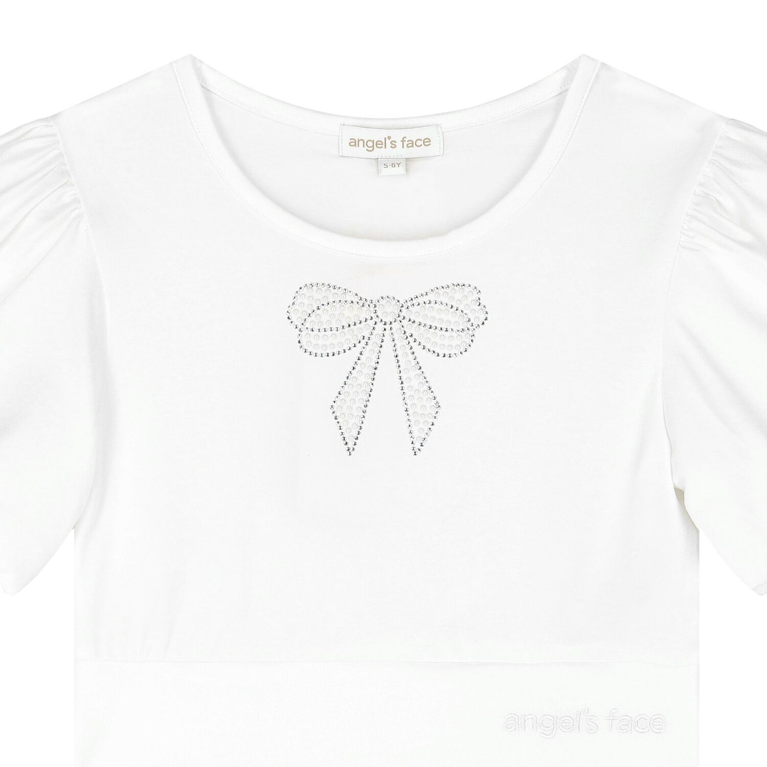 Girls White Embellished T-Shirt, 2, hi-res