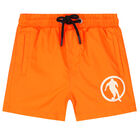 Boys Orange Logo Swim Shorts, 1, hi-res