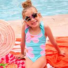 Girls Blue & Purple Floral Swimsuit, 1, hi-res