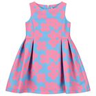 Girls Blue & Pink Floral Dress, 1, hi-res