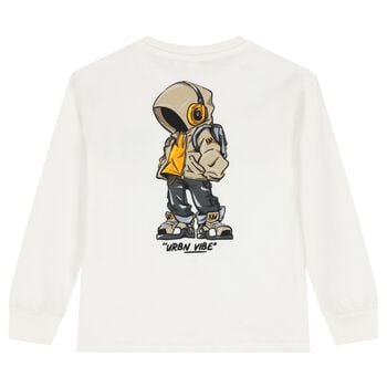Boys Ivory Long Sleeve Top