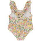 Younger Girls Yellow Floral Swimsuit, 1, hi-res