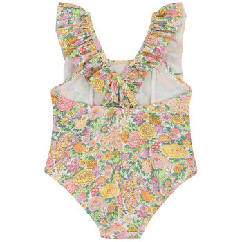 Younger Girls Yellow Floral Liberty Swimsuit