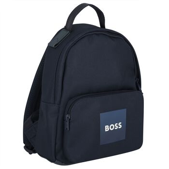 Boys Navy Blue Logo Canvas Backpack