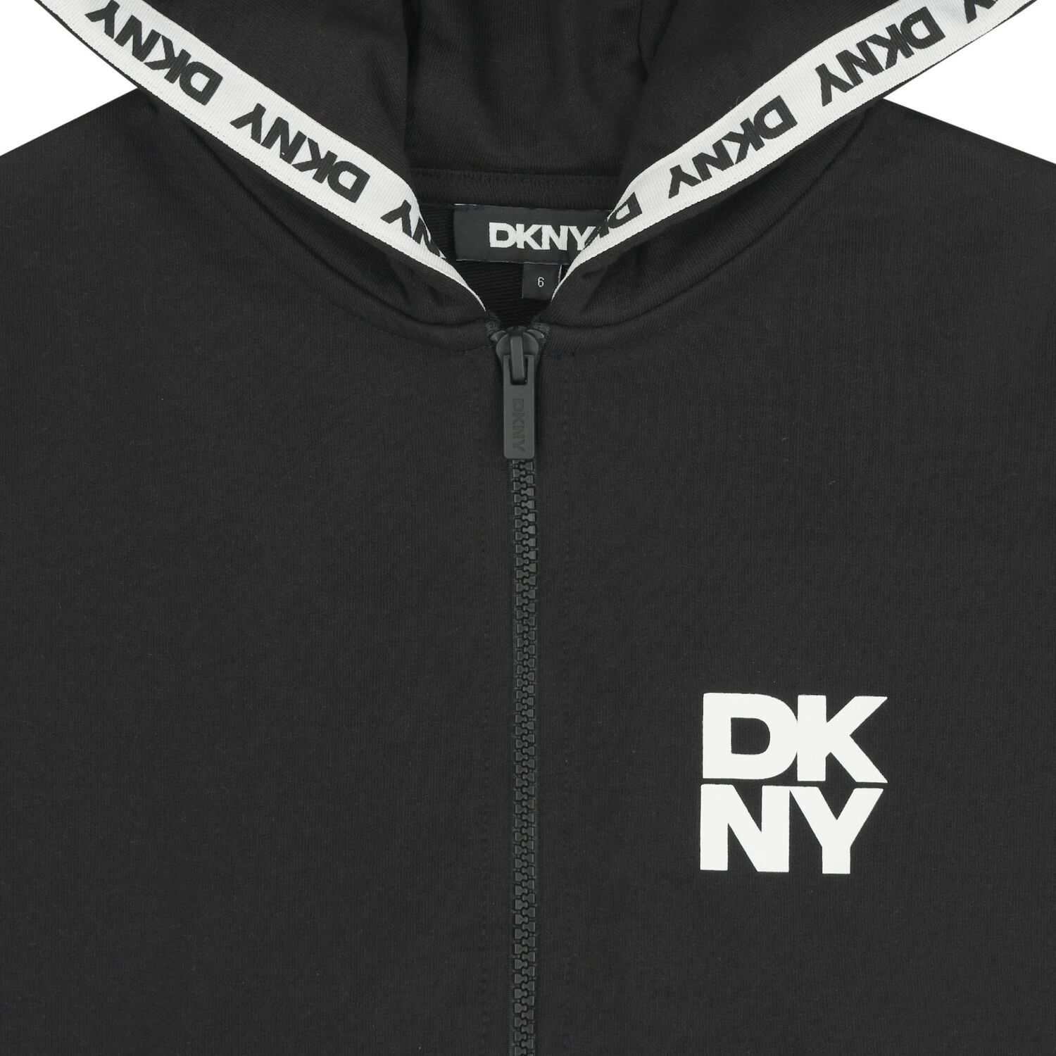 قميص أسود بغطاء رأس وسحّاب, 1, hi-res