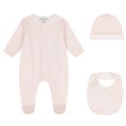 Baby Girls Pink Logo Babygrow Set, 4, hi-res