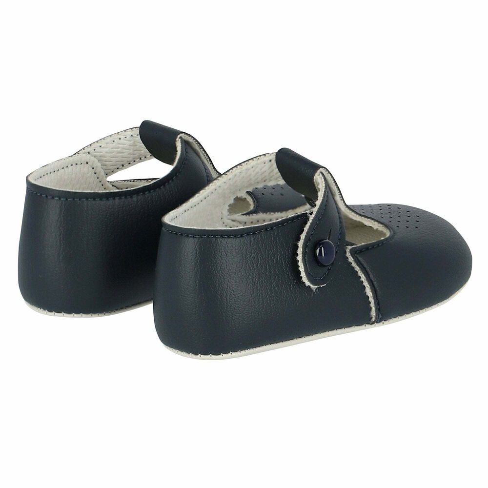 Early Days Navy Leather Pre Walker Baby Shoes Junior Couture UAE