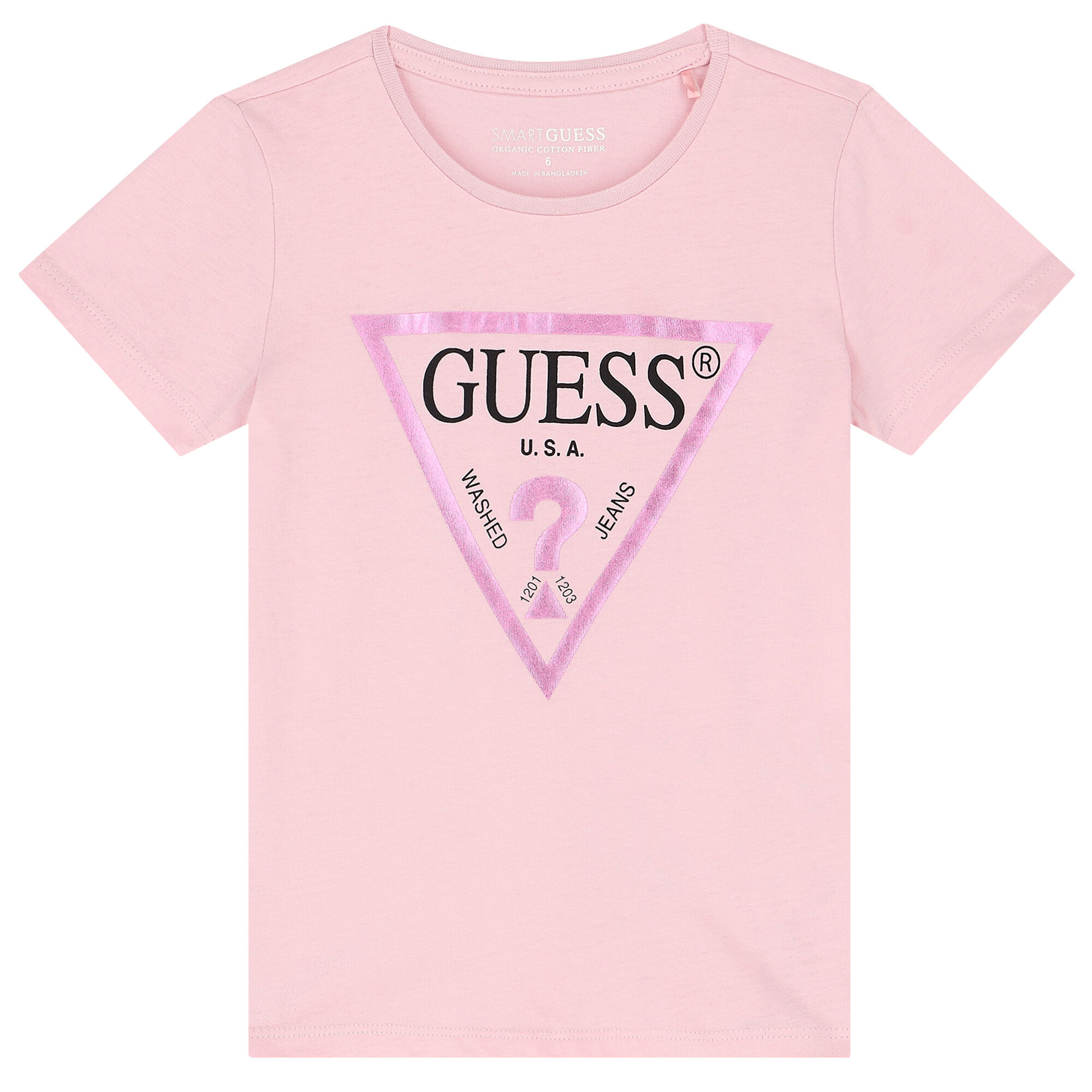 Guess Girls Pink Logo T Shirt Junior Couture UAE