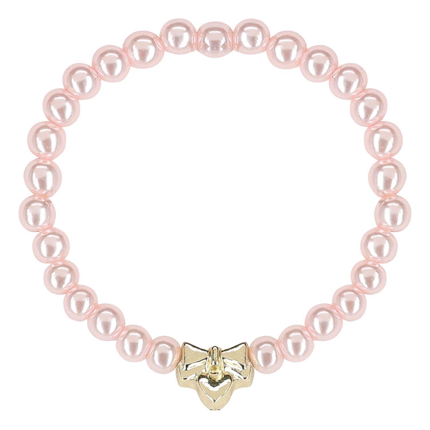 أساور باللون الوردي والذهبي مزينة بالخرز للبنات ( 4 قطع ), 1, hi-res