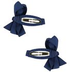 Girls Navy Blue Bow Hairclips ( 2-Pack ), 1, hi-res