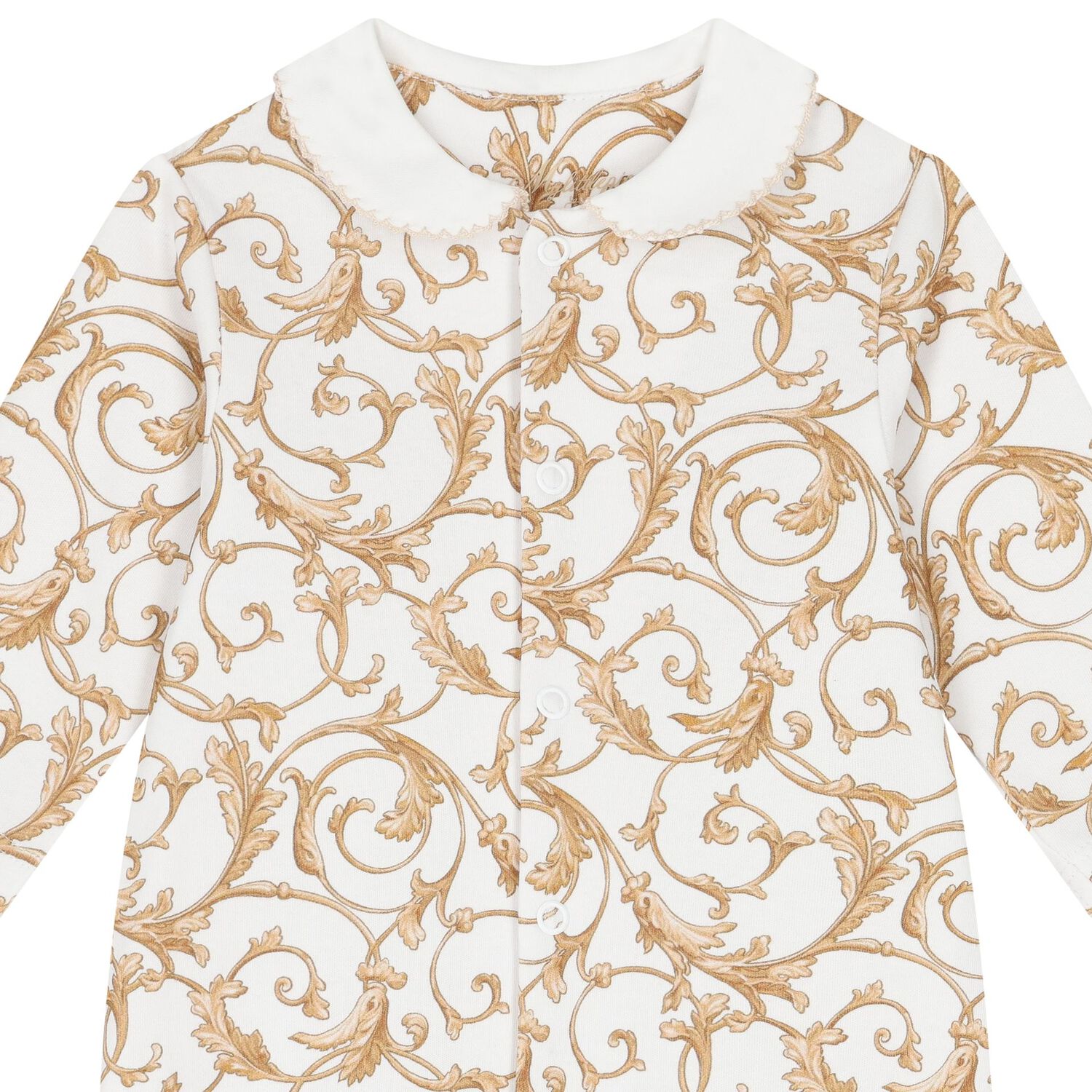 White & Gold Babygrow, 1, hi-res