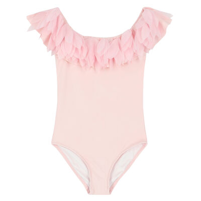 Girls Pink Petal Swimsuit