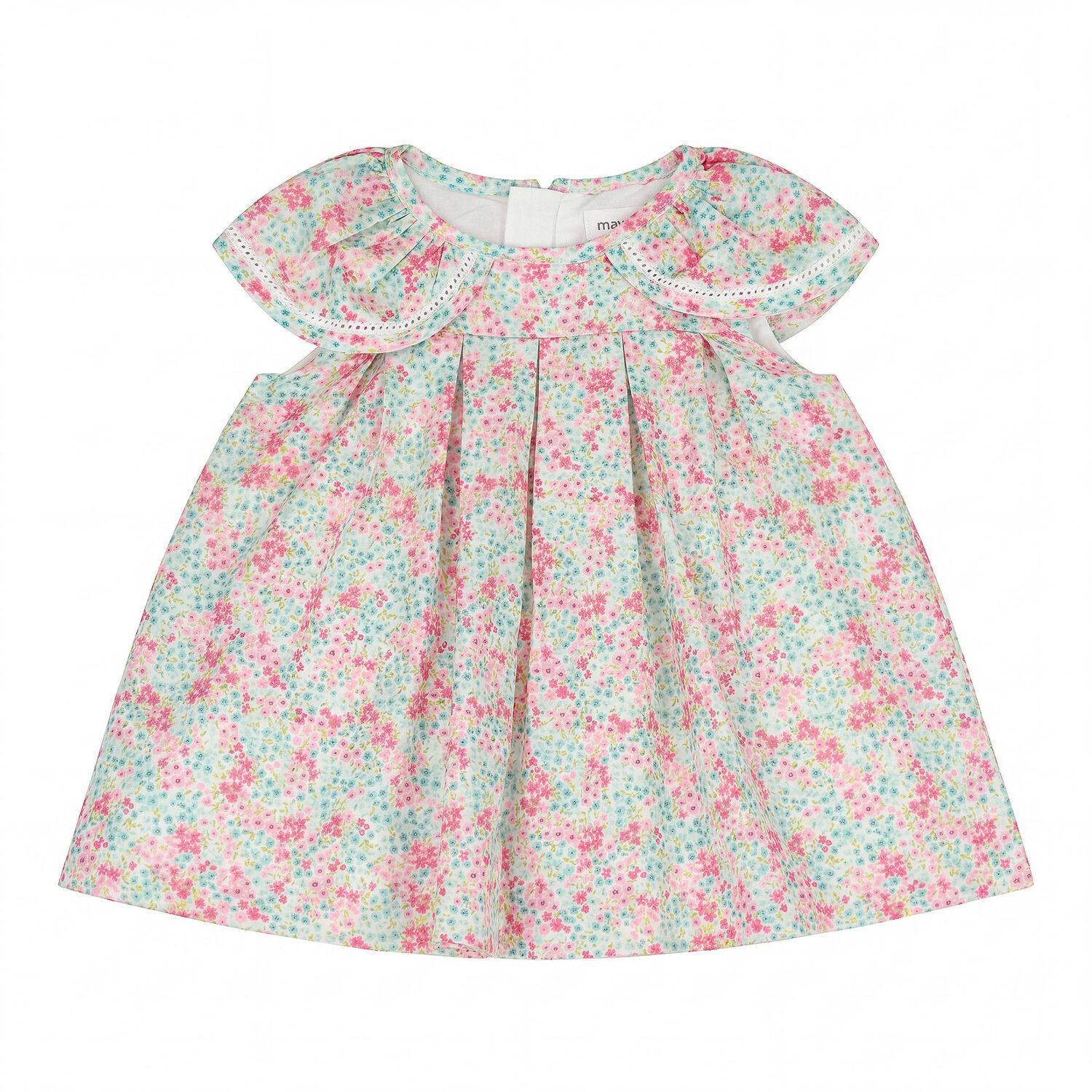 Baby Girls Green & Red Floral Dress Set, 2, hi-res