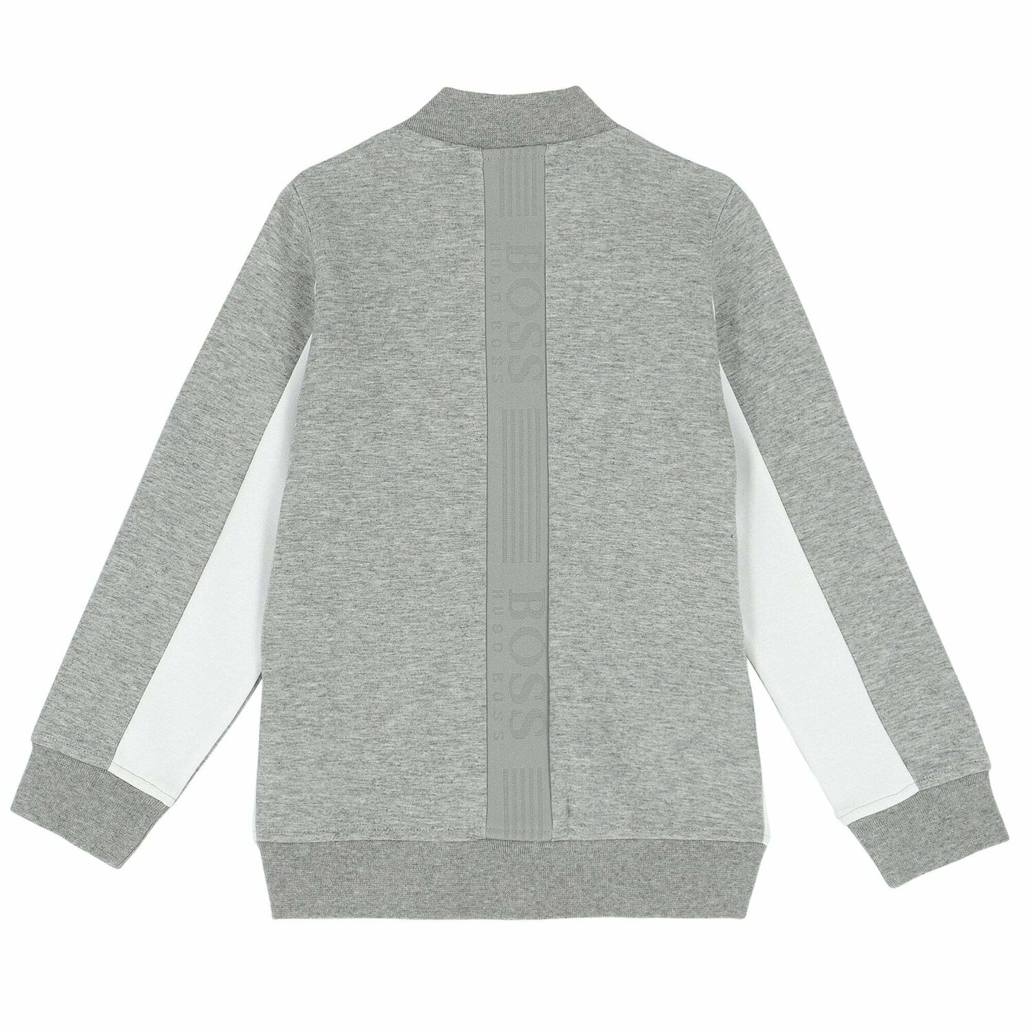 Boys Grey & White Zip Up Top, 1, hi-res