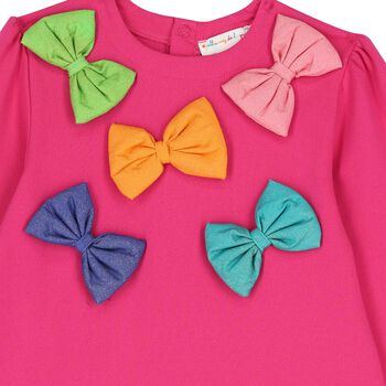 Girls Pink Bow Dress