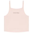 Girls Pink Jersey Strap Top, 1, hi-res