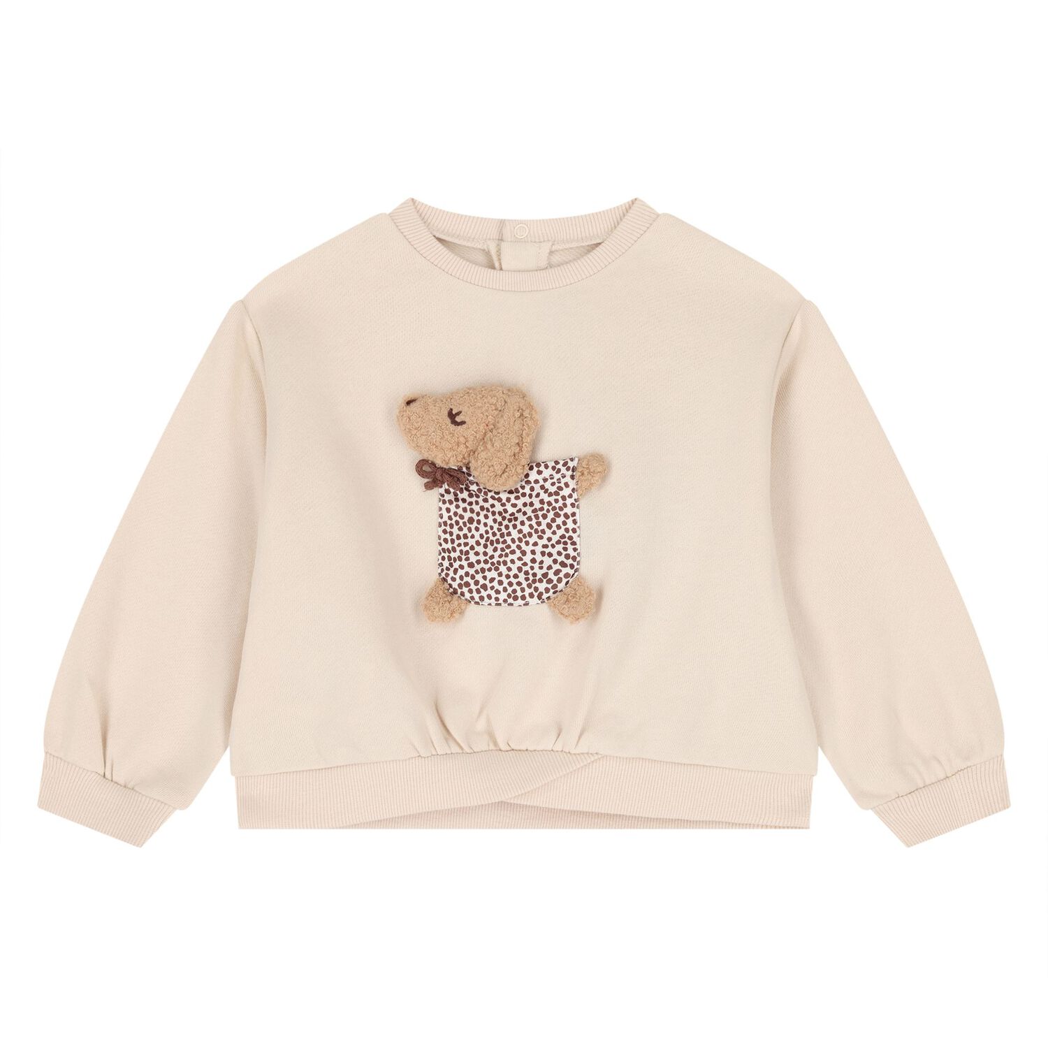 Younger Girls Beige Dog Tracksuit, 2, hi-res