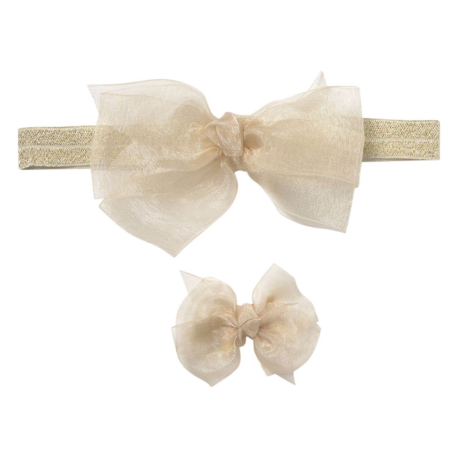 Girls Gold Bow Headband set, 3, hi-res image number null