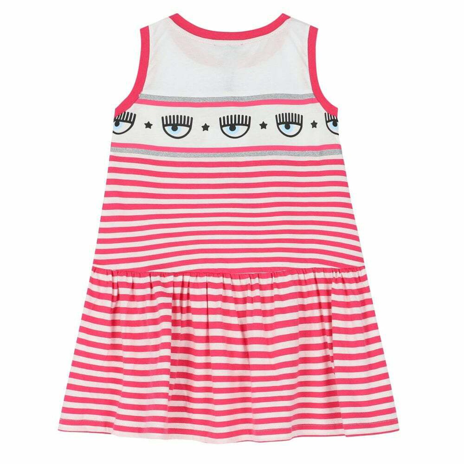 Girls Pink & White Striped Dress, 1, hi-res image number null
