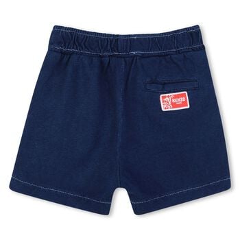 Younger Boys Navy Blue Logo Shorts