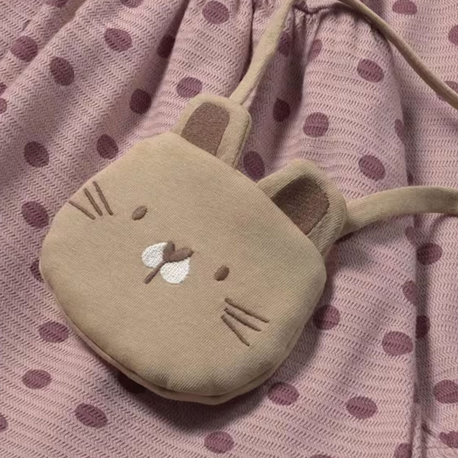 Younger Girls Pink Polka Dots Dress Set, 3, hi-res