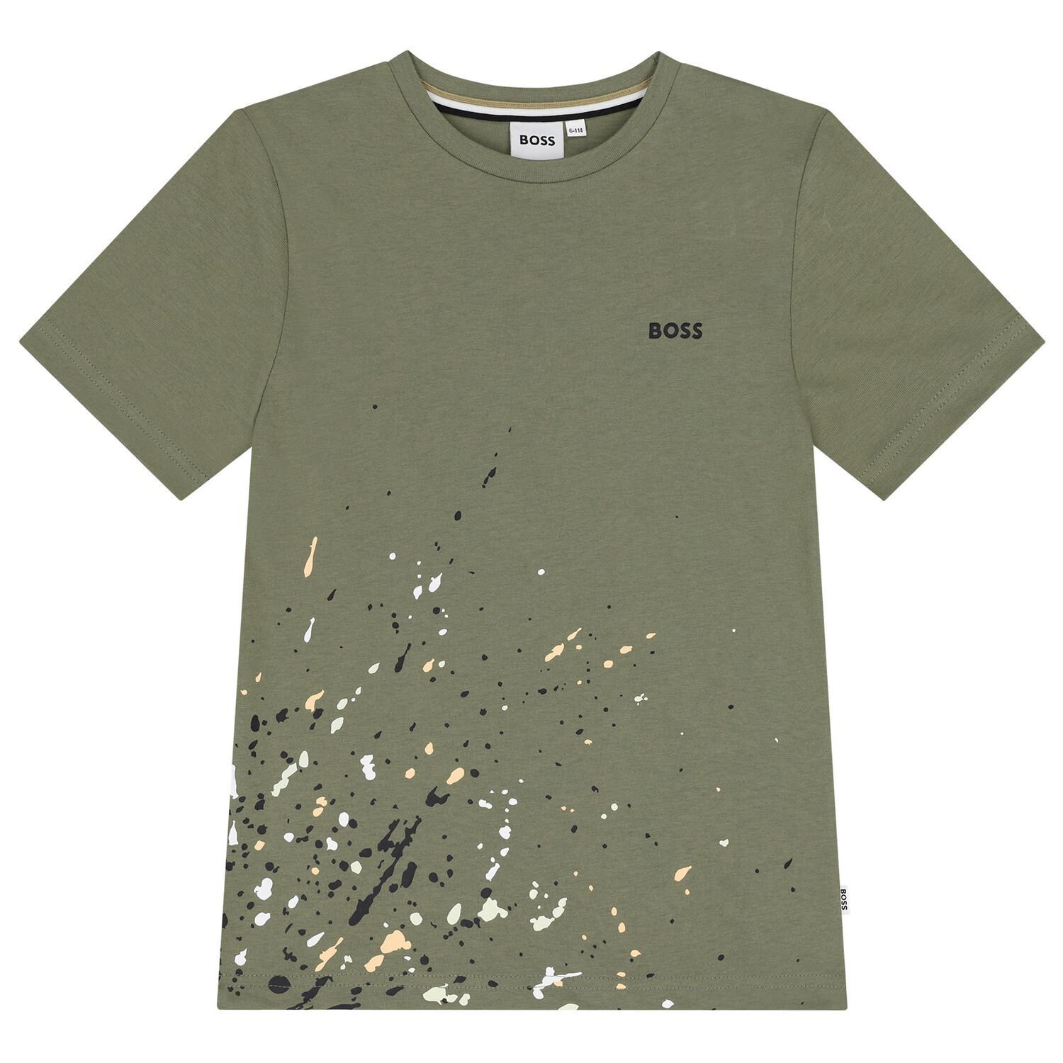 تيشيرت اولاد بالشعار باللون الاخضر , 1, hi-res