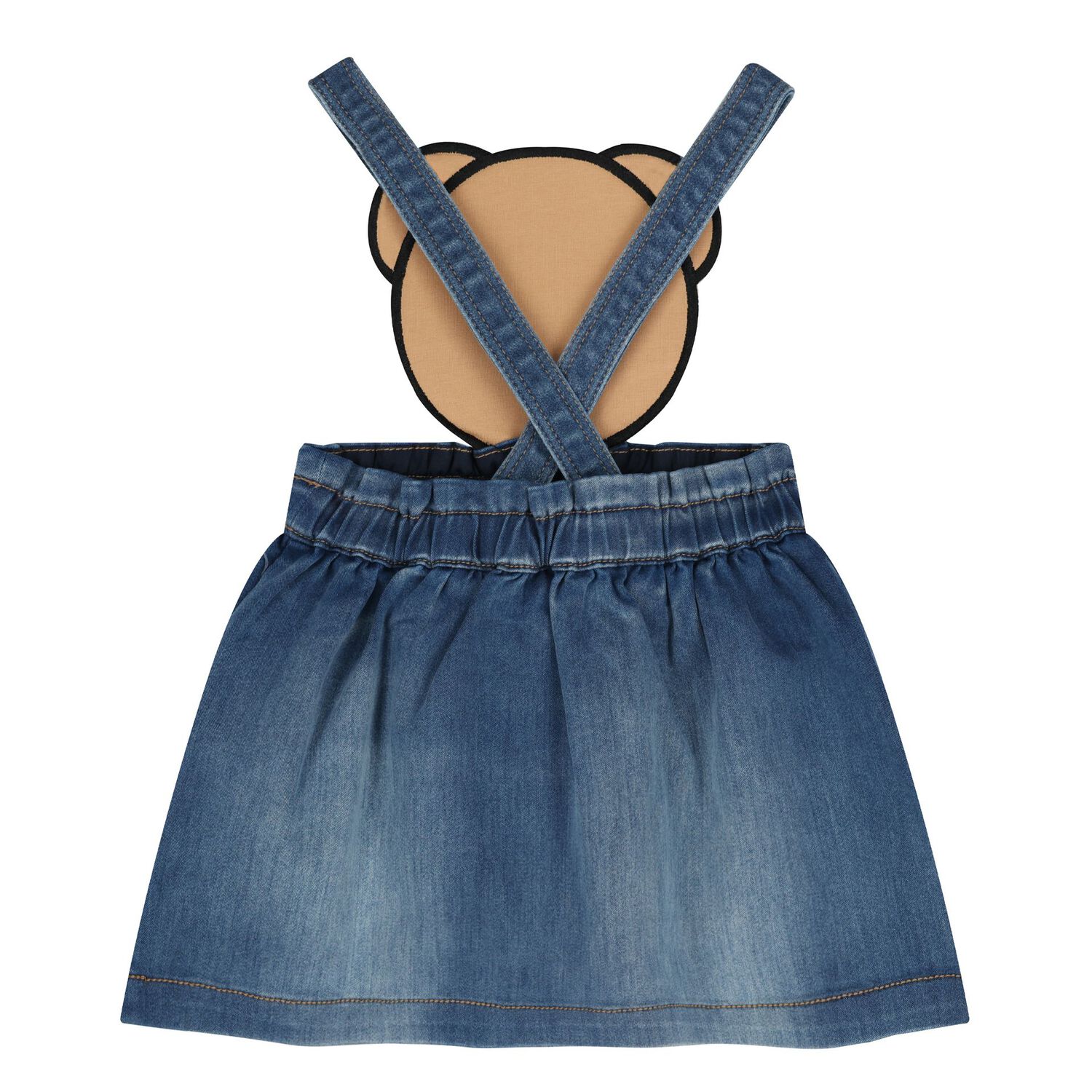 Younger Girls White & Blue Teddy Bear Skirt Set, 1, hi-res