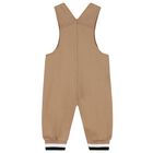 Baby Boys Beige & White Logo Dungaree Gift Set, 1, hi-res