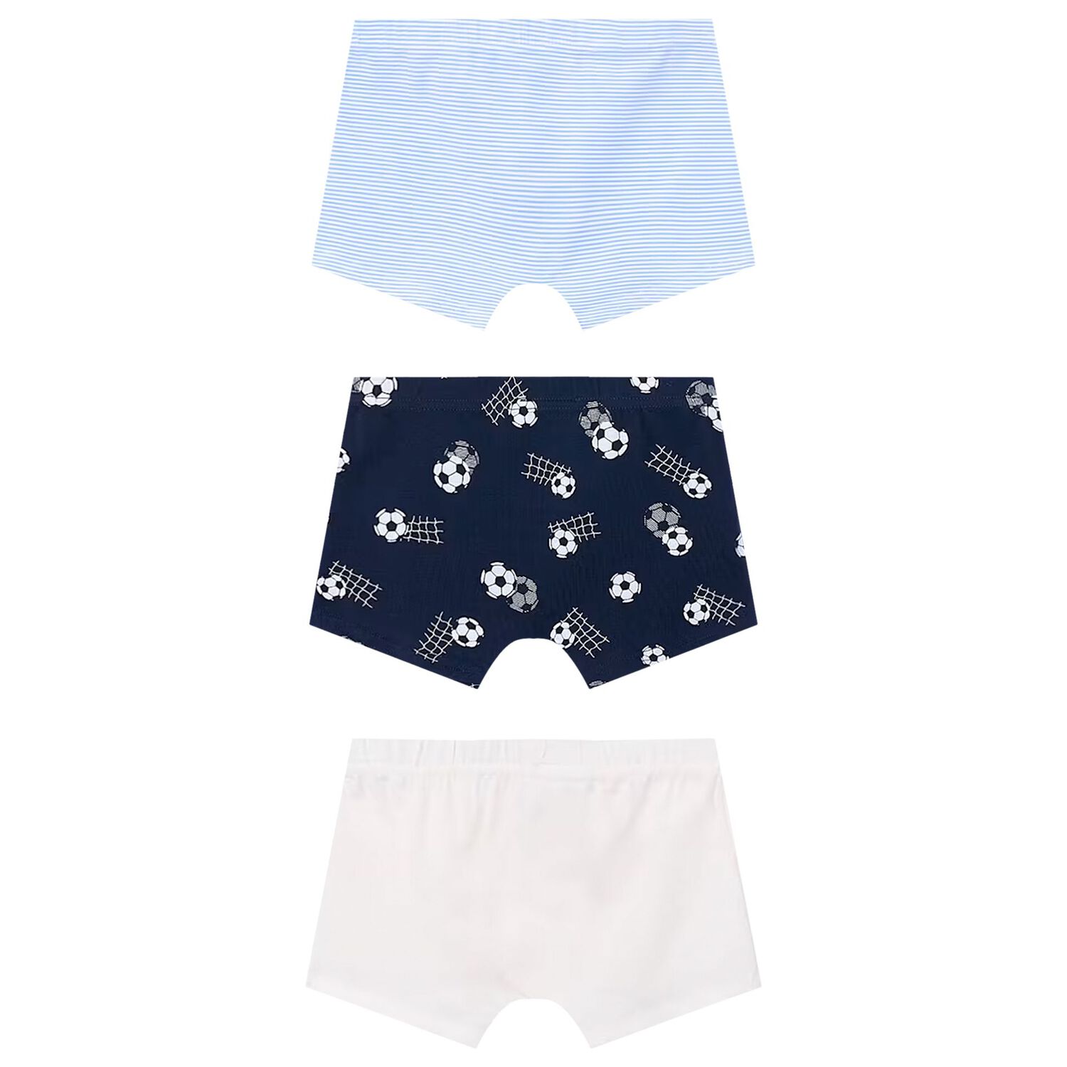 Boys White, Blue & Navy Blue Boxer Shorts ( 3-Pack ), 3, hi-res