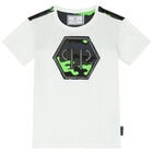 Boys White Logo T-Shirt, 1, hi-res