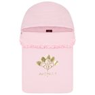 Baby Girls Pink & Gold Flower Logo Nest, 2, hi-res