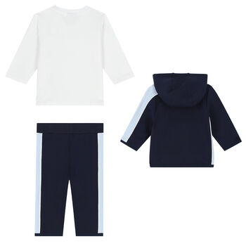 Baby Boys Navy & White Logo Tracksuit