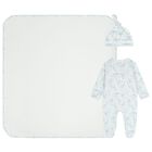 Baby Boys White & Blue Africa Babygrow Gift Set, 1, hi-res