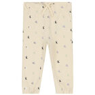 بدلة رياضية بالشعار باللون البيج, 1, hi-res