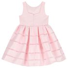 Girls Pink Satin Twill Dress Set, 1, hi-res