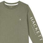 Boys Khaki Logo Long Sleeve Top, 2, hi-res