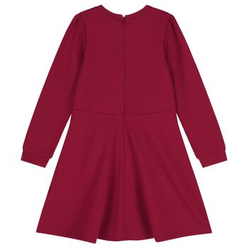 Girls Burgundy Logo Dress