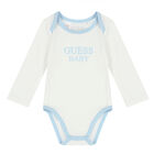 طقم بدلة رياضية بالشعار باللون الكحلى والابيض للاولاد, 3, hi-res