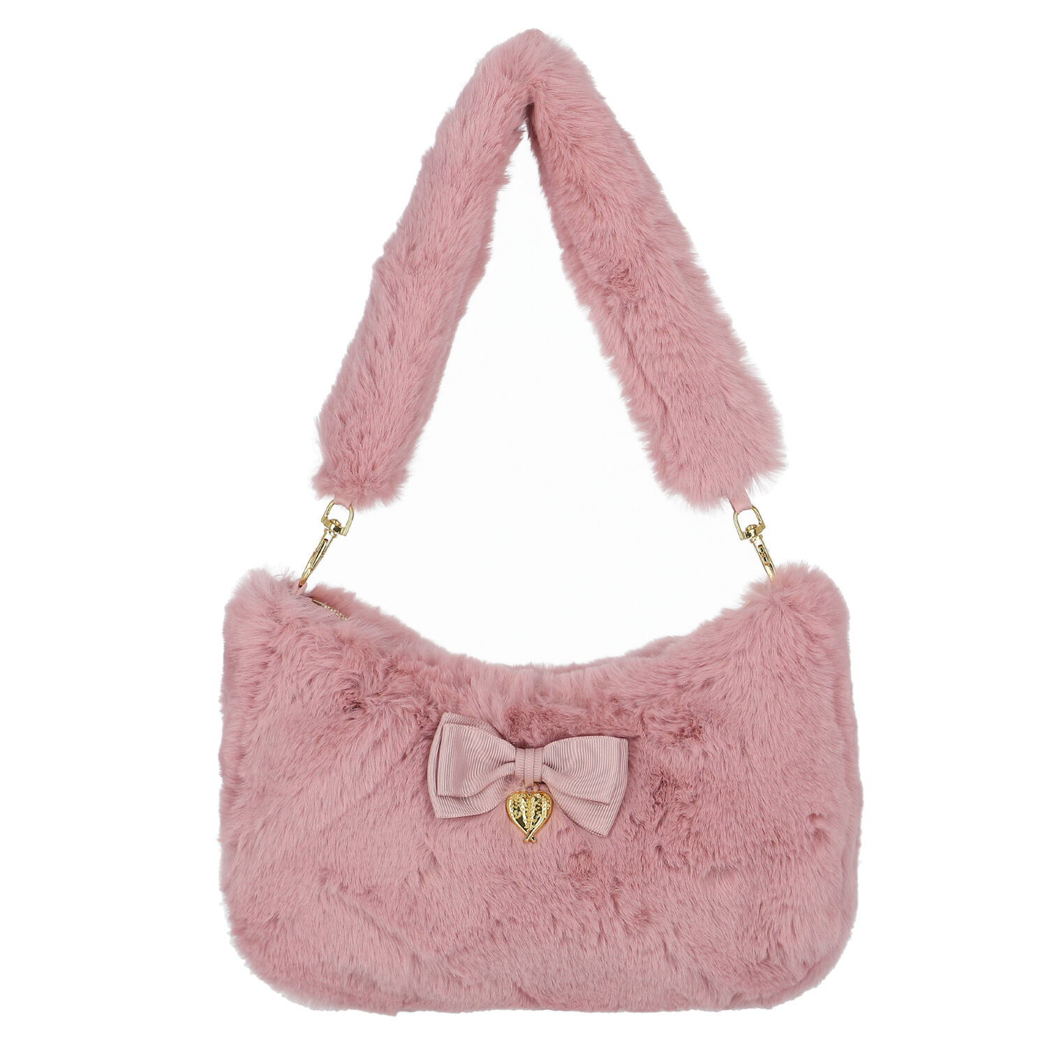 Girls Pink Faux Fur Bag, 1, hi-res image number null