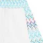 Girls White & Blue Logo Zig Zag Shorts, 1, hi-res