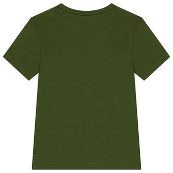 تيشيرت اولاد بالشعار باللون الاخضر 