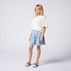 Girls White & Blue Striped Logo Espadrilles, 1, hi-res