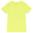 تيشيرت أولاد بالشعار باللون الاخضر الليمونى, 1, hi-res