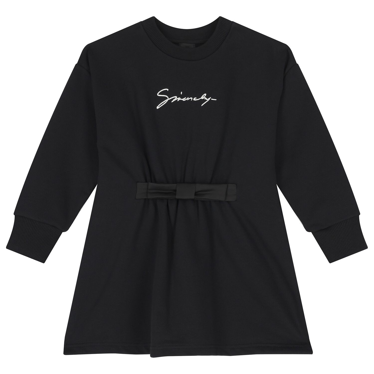 فستان بنات بالشعار باللون الاسود , 1, hi-res