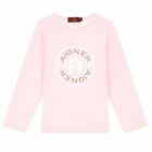 Girls Pink & White Logo Pyjamas, 1, hi-res