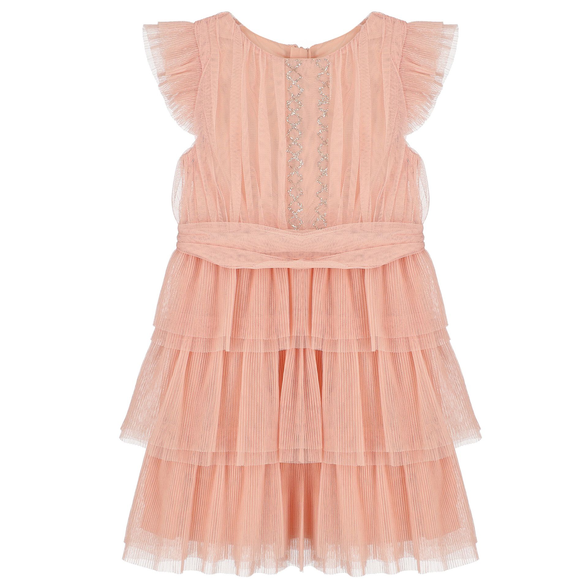 Mayoral Girls Pink Embellished Tulle Dress Junior Couture UAE