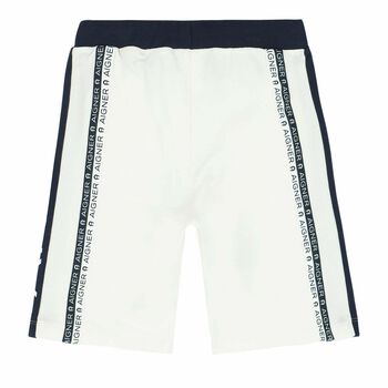 Boys White Logo Shorts