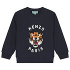 Navy Blue Tiger Logo Sweatshirt, 1, hi-res